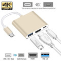 3 в 1 USB Type-C към HDMI адаптер със скоростен USB и PD порт