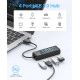 Качествен 4-портов USB HUB 3.0 със скорост 5Gbps